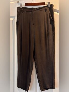 All Saints black silk crop pants